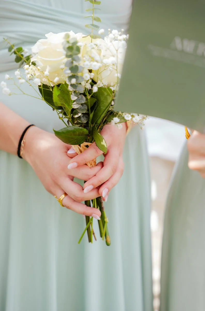 Gros plan du bouquet de la mariée – Mariage Domaine de Sarson