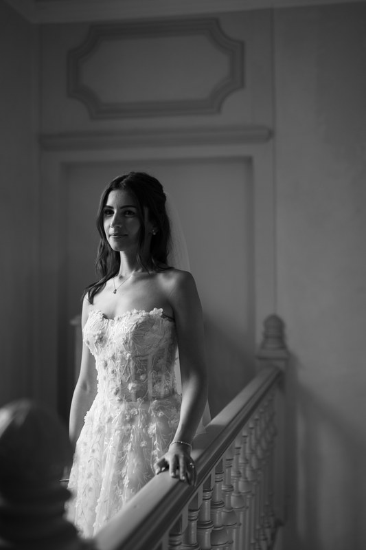 Mariée portrait noir et blanc Marseille