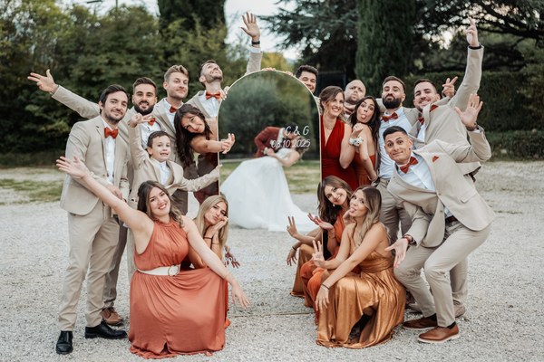 Groupe miroir fête mariage - Memorytales Marseille